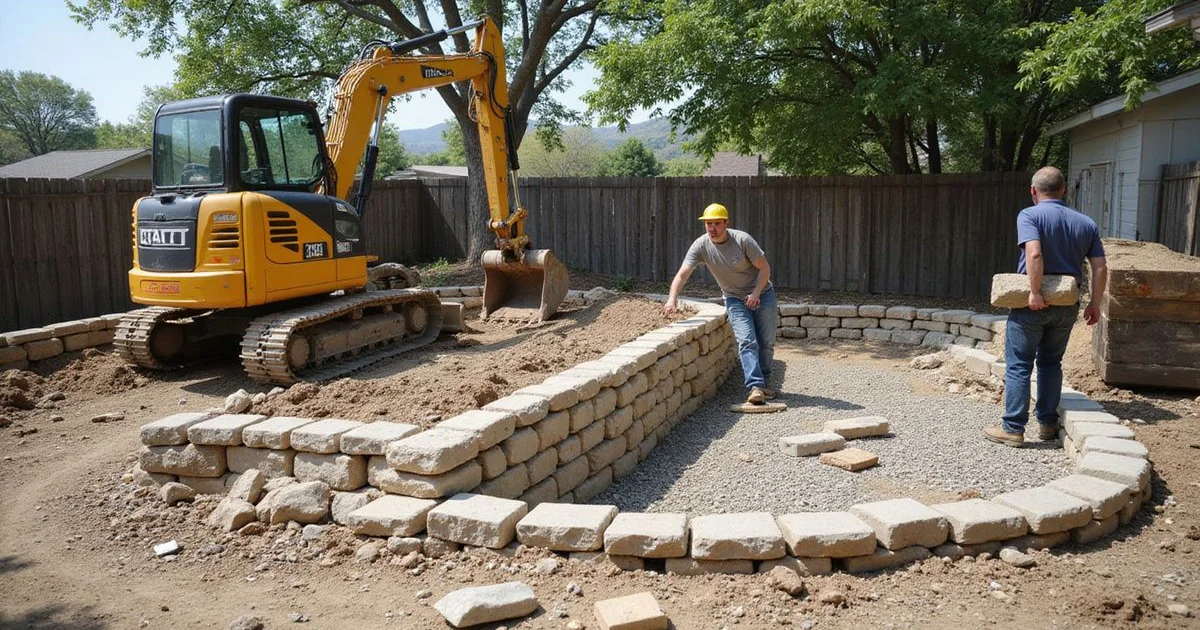 How a retaining wall or hardscaping project actually gets built